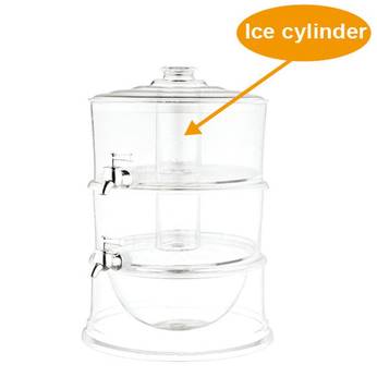 2 Tier Beverage Dispenser With Ice Cylinder