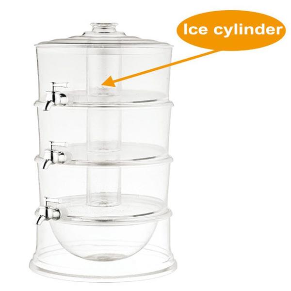 3 Tier Beverage Dispenser With Ice Cylinder