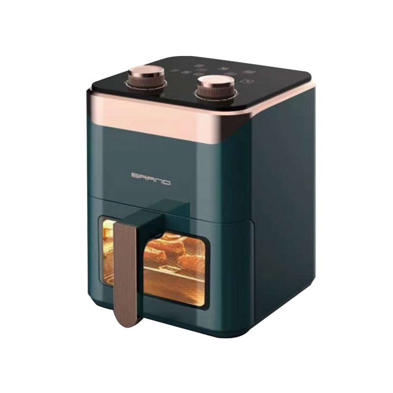 Top double knob mechanical control visible square 3.8L multi-function comfortable handle air fryer
