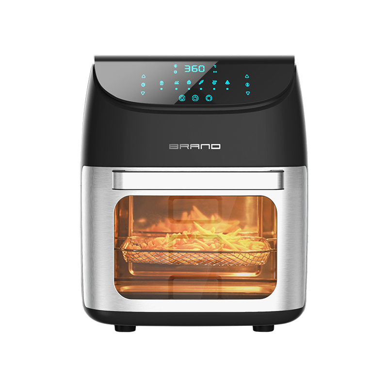 Inclined LCD display touch visible multifunctional black large capacity comfortable handle air fryer