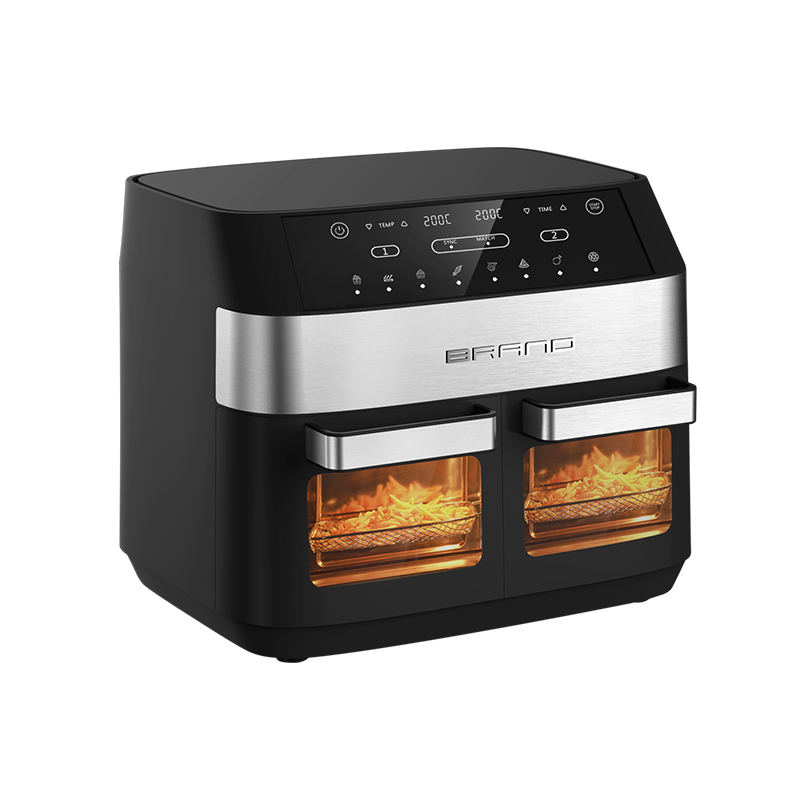 Inclined LCD screen touch visual multi-functional double oven