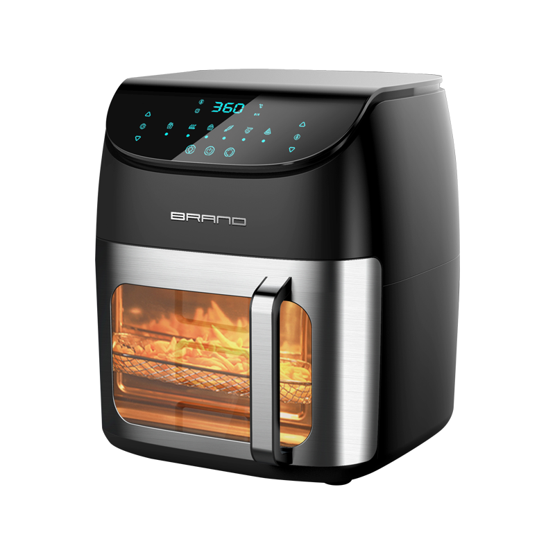 Tilt LCD Touch Visual Large Capacity Square Multifunctional Black Air Oven