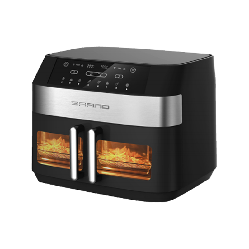 Front LCD touch screen large capacity square black multifunctional air oven