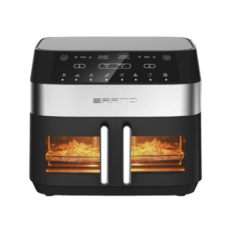 Front LCD touch screen large capacity square black multifunctional air oven