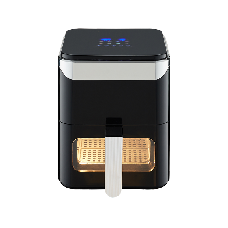 Top double knob mechanical control visible square 3.5L multi-function comfortable handle air fryer