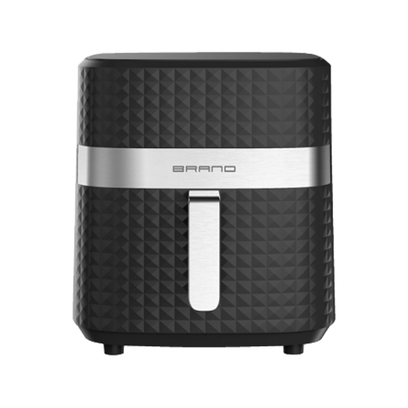 Stainless steel opaque touch screen control square texture black air fryer - (opaque)