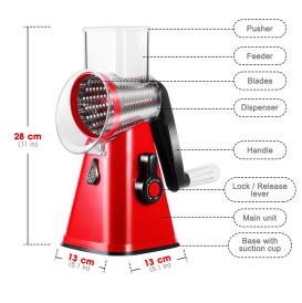 Mechanic drum grater 3 in 1 vegetables slicer