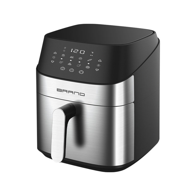 How does the Opaque Touch Screen Control Air Fryer ensure even heat distribution for crisping and cooking?
