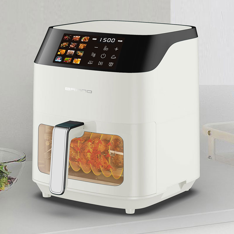 Beveled LCD display touch visible multi-function invisible square high color comfortable handle air fryer