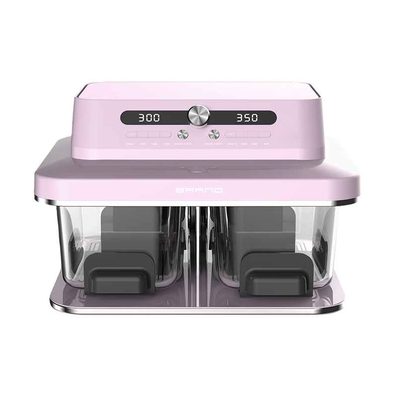 Smart-Button Dual-Basket Glass Air Fryer (Model: GSE071)