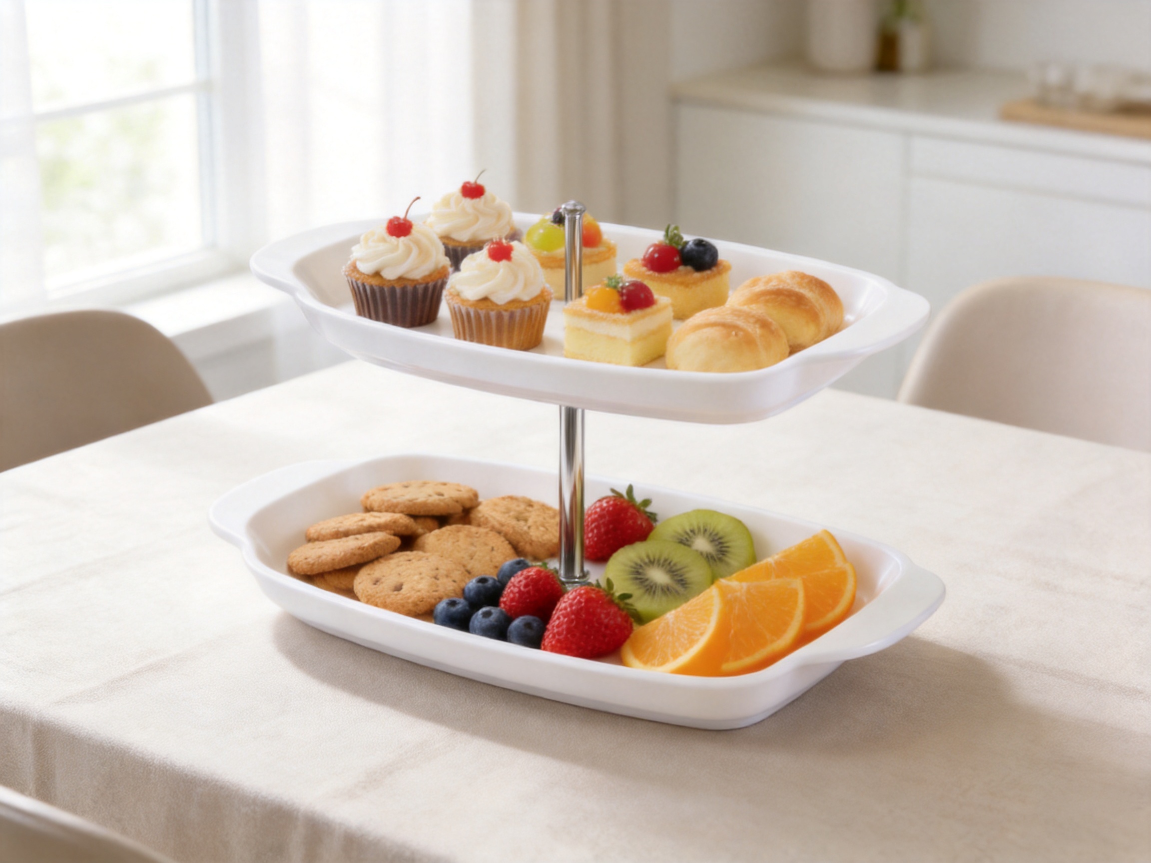 2-Tier Dessert Tray: A Practical Presentation Solution for Homes, Hospitality, and Retail