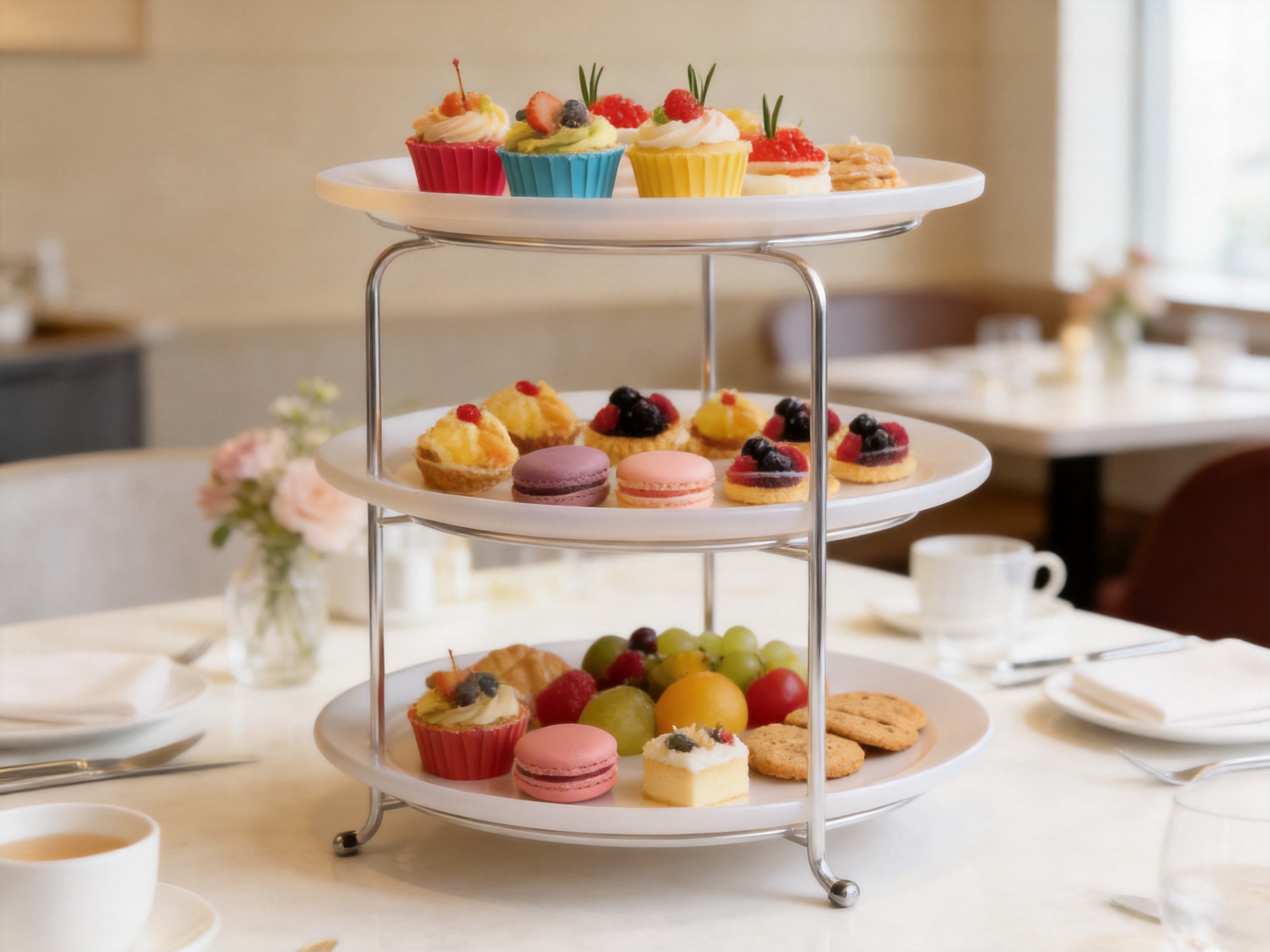3-Tier Dessert Tray: A Practical Presentation Solution for Homes, Cafés, Restaurants, and Events